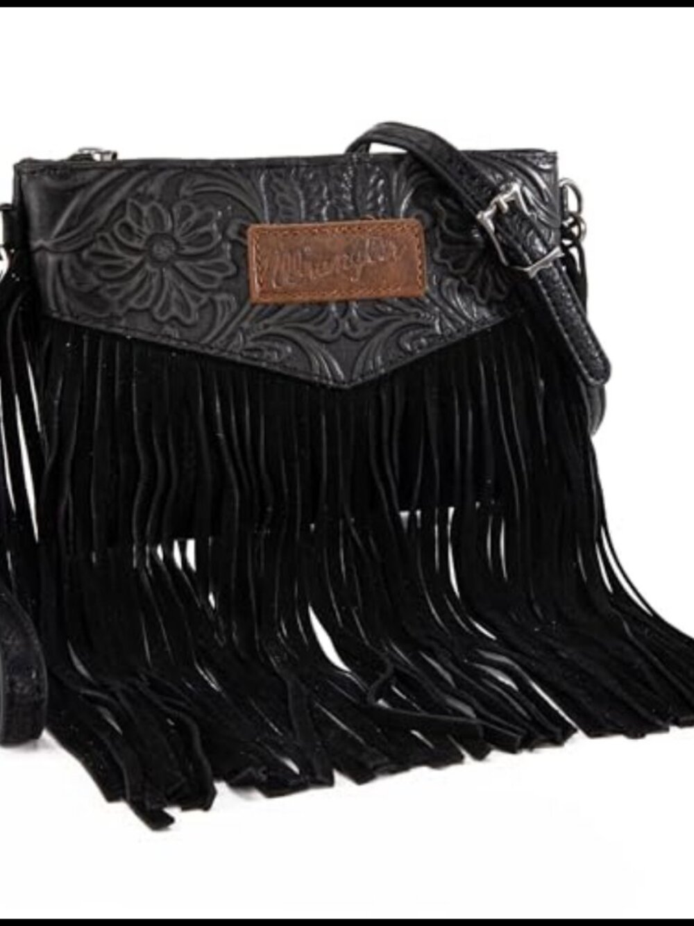 Wrangler Fringe Crossbody Wristlet Bag Tooling Western Purse